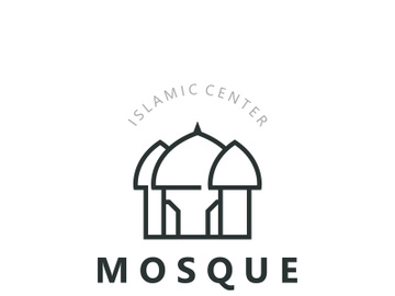 Mosque Logo design, simple islamic architecture, emblem symbol islamic center vector template preview picture