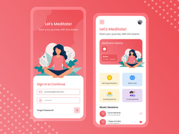 Meditation App UI preview picture