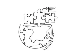 Flat Illustration Outline Intelligence AI
