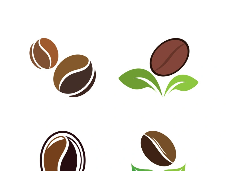 Coffee bean icon vector illustration template