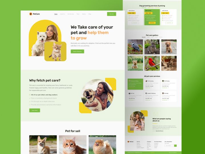 Pet Care Website Landing Page 2