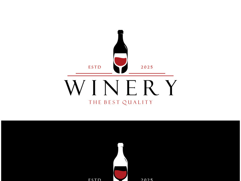 Wine logo with wine glasses and bottles.for night clubs,bars,cafe and wine shops.