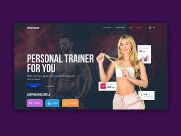 Personal Trainer Landing Page UI Kit preview picture