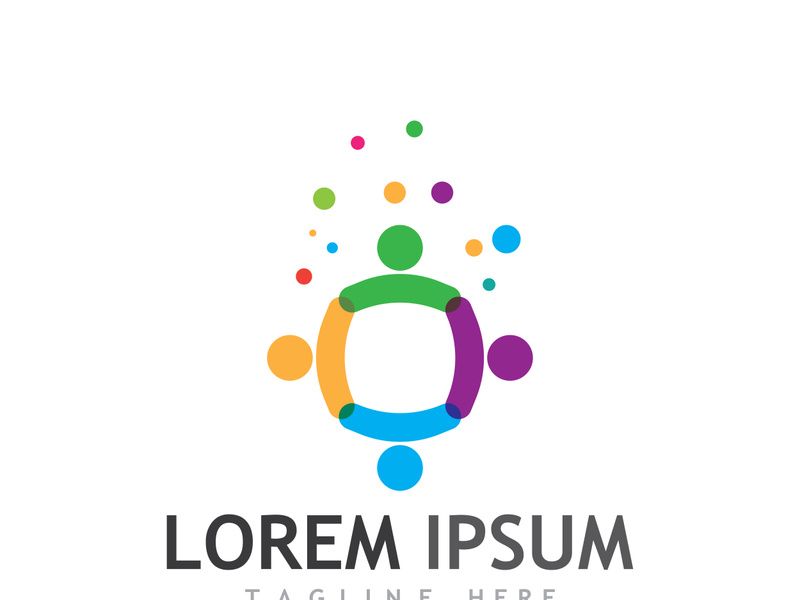 Community of people logo design with creative idea.