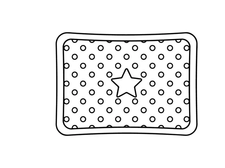 Christmas star and polka dot pattern coloring page for kids holiday activity sheet