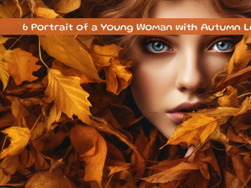 Portrait of a Young Woman with Autumn Leaves preview picture