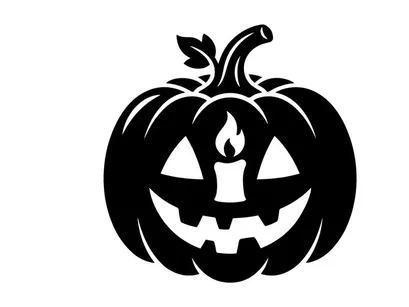 Black Halloween Pumpkin with Jack-o'-Lantern Face for Fall Decor