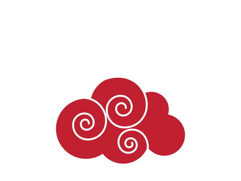 Chinese Cloud template vector icon illustration