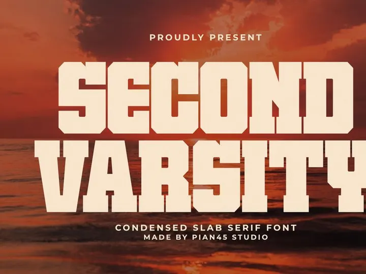 Second Varsity - Condensed Slab Serif Font