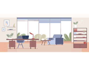 Corporate office flat color vector illustration preview picture