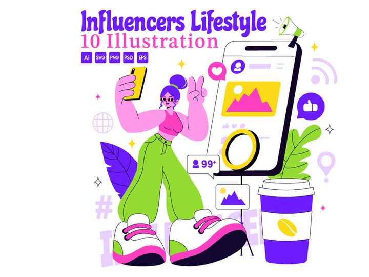 10 Influencers Lifestyle Illustration
