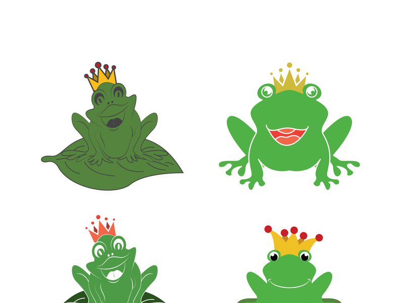 King frog logo icon template design vector illustration