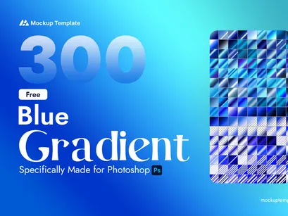 300 Blue Gradient Photoshop (FREE)