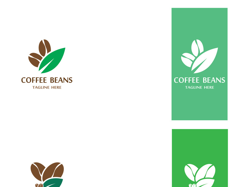 Coffee bean logo for cafe, business, label.