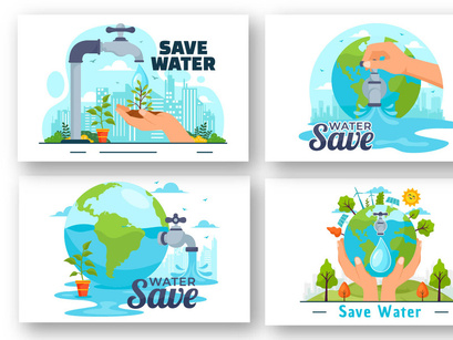 10 Water Saving Illustration