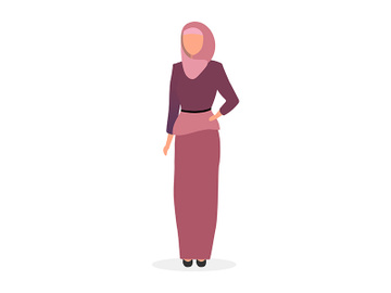 Woman in hijab flat vector illustration preview picture