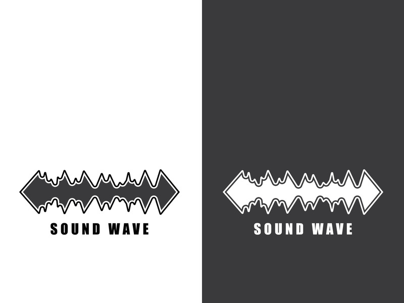 Sound waves logo background modern music vector image