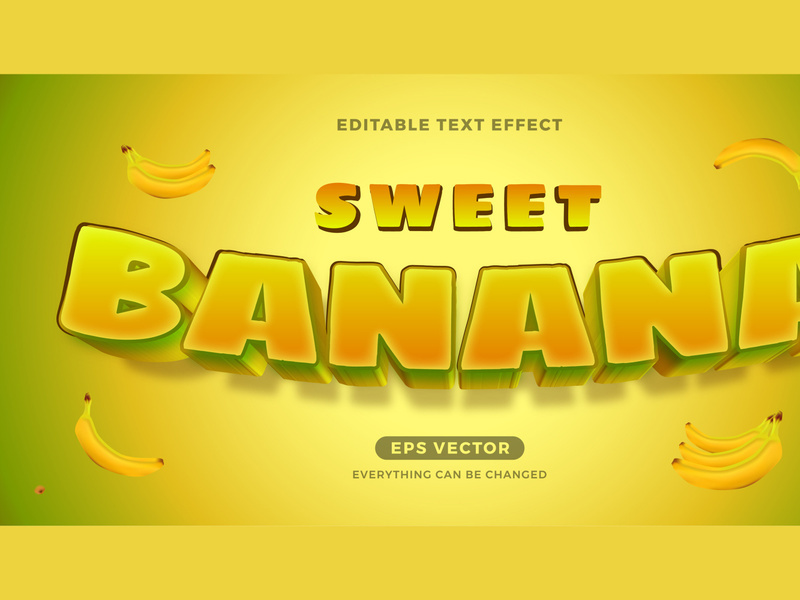 Editable Text Effect Sweet Banana Style