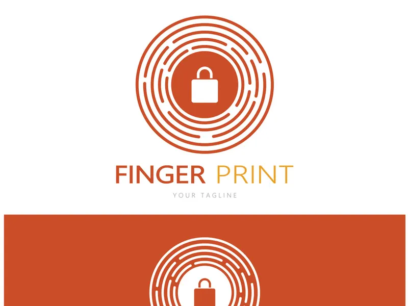 simple flat fingerprint logo,for security,identification,badge,emblem,business card,digital,vector