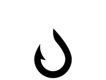 fishing hook logo design concept template