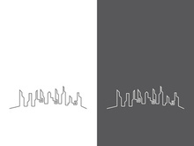 Modern city skyline icon silhouette vector illustration design