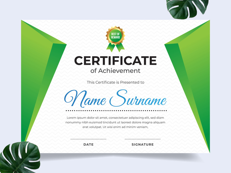 Modern certificate design template