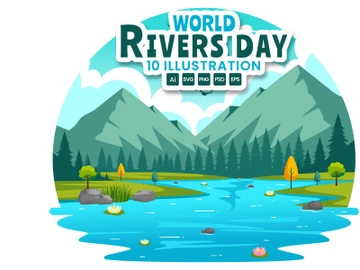 10 World River Day Illustration preview picture