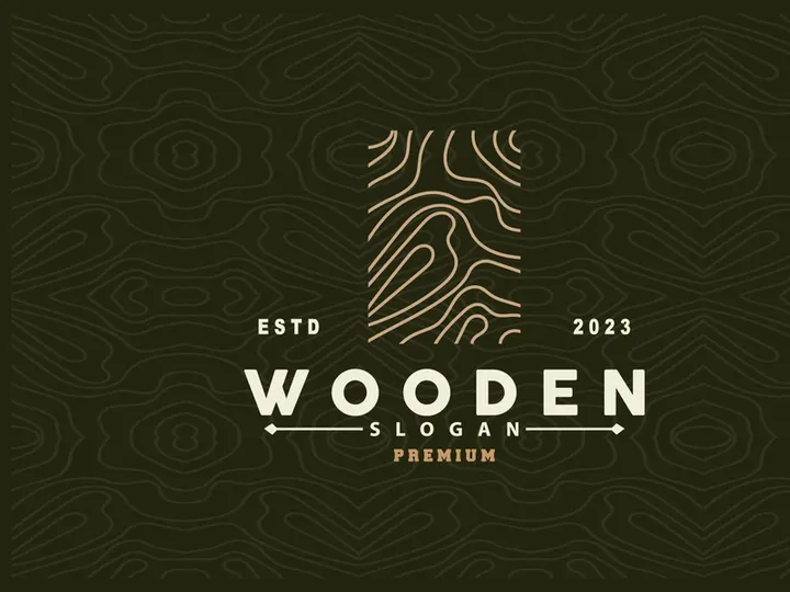 Wood Logo, Wood Fiber Bark Layer Vector