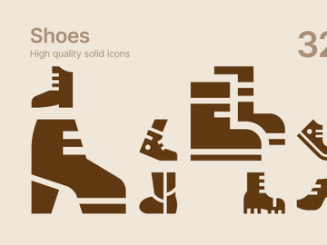 Shoes Solid Icons preview picture