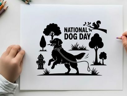 Ilustrasi vektor desain rata hari nasional anjing