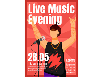 Live music evening brochure template preview picture