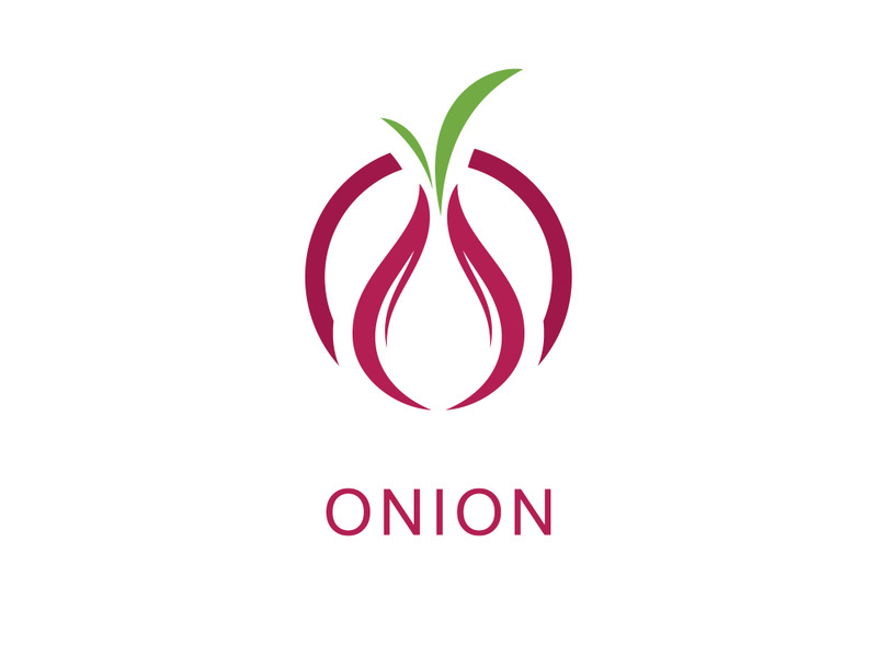 Onion logo vector , red onion icon . illustration Simple onion symbol