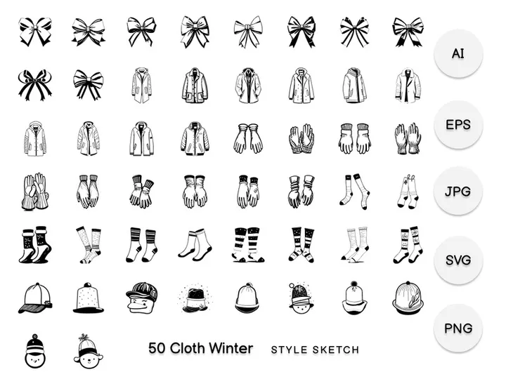 Cloth Winter Element Draw Black
