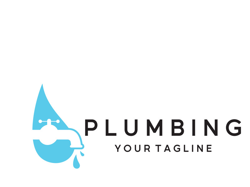 Plumbing logo vector design template. water pipe logo design.Leaking water logotype,Design Concept, Creative Symbol, Icon