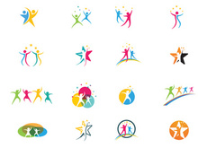 Happy Children kids logo vector