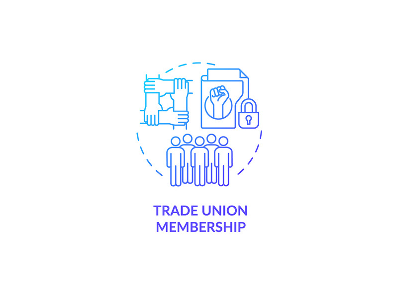 Trade union membership blue gradient concept icon
