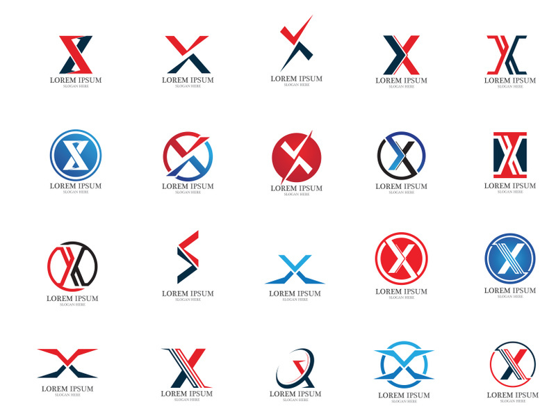 X letter initial logo business company name