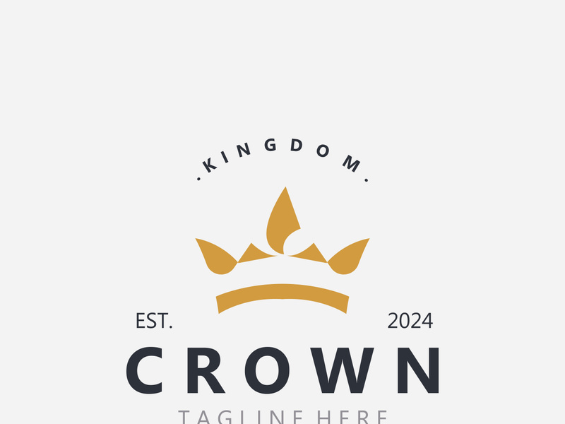 Crown logo simple design template. Vintage Crown Logo Royal King Queen concept symbol icon
