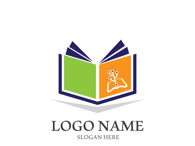 Digital book logo technology vector icon design