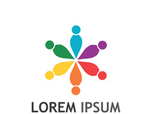 Community of people logo design with creative idea.