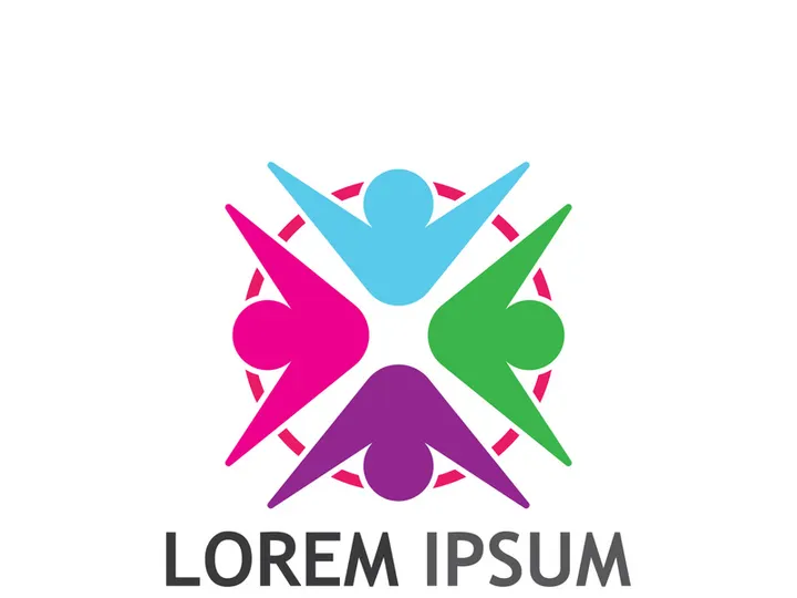 people community logo design with creative idea.