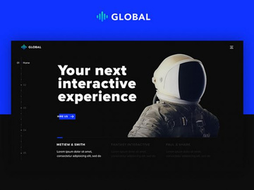 Global: A futuristic one page portfolio in PSD and HTML preview picture