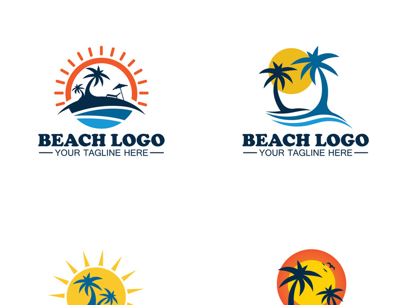 Beach logo design Vector template