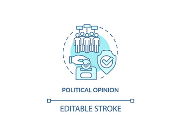 Political opinion turquoise concept icon preview picture