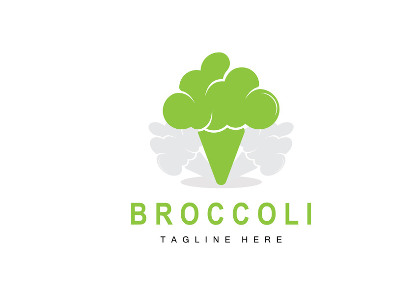 Broccoli Logo Design, Green Vegetable Vector, Broccoli Wallpaper, Vegetable Supermarket Illustration Garden Product Brand