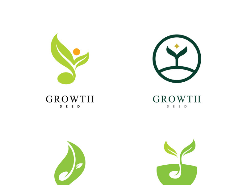 Green seed logo icon vector illustration