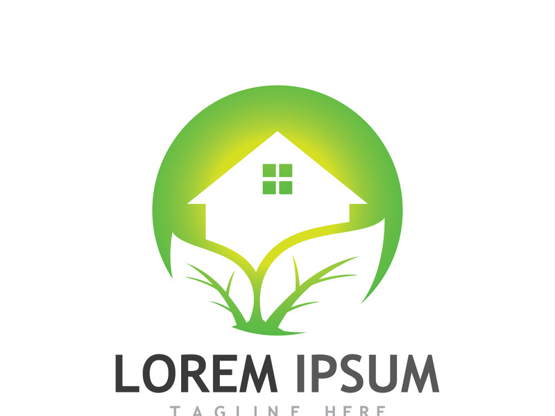 Natural green leaf logo.