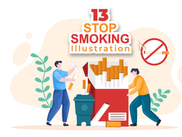 13 Stop Smoking or No Cigarettes Illustration preview picture