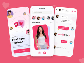 Dating and Chat Apps ui design preview picture
