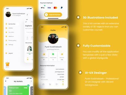 E-Commerce UI Kit for Mobile App Design - GetDresser - UI Design